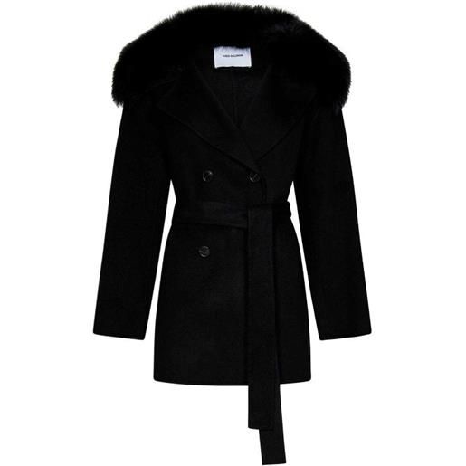 Yves Salomon cappotto in lana cashmere nero