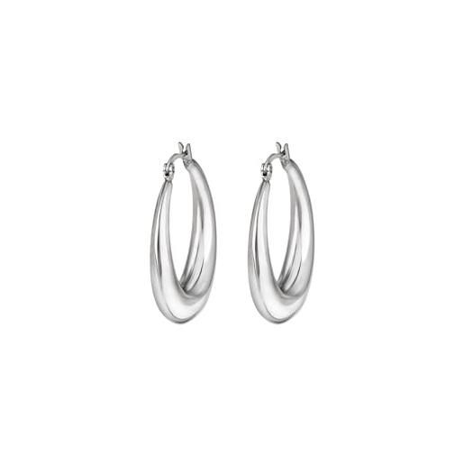 Breil gioiello breil collezione hyper, orecchini da donna in acciaio colore argento misura unica con senza pietre - tj3044