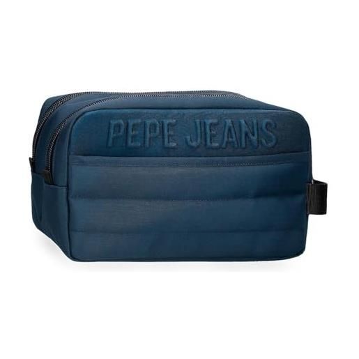 Pepe Jeans ancor beauty case a due scomparti adattabile blu 26 x 16 x 12 cm poliestere by joumma bags by joumma bags, blu, beauty case a due scomparti adattabile