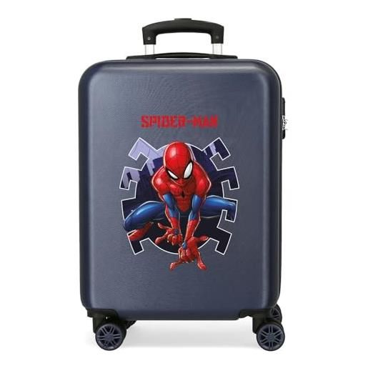 Marvel joumma Marvel spiderman attack valigia da cabina blu 38 x 55 x 20 cm rigida abs chiusura a combinazione laterale 35 l 2 kg 4 ruote doppie bagaglio a mano, blu, valigia cabina