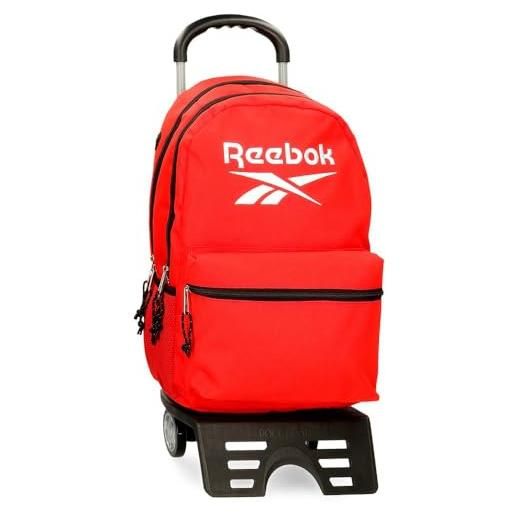 Reebok boston zaino scuola con carrello rosso 31 x 44 x 15 cm poliestere 20,46l by joumma bags, rosso, zaino scuola con carrello