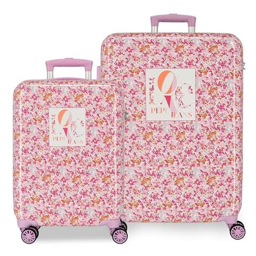 Pepe Jeans sandra set di valigie rosa 55/68 cm 0 abs 84,86l 6,64 kg 0 bags mano by joumma bags, rosa, set di valigie