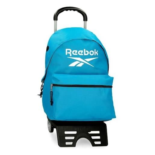 Reebok boston zaino scuola con carrello blu 31x44x17,5 cm poliestere 23,87l by joumma bags, blu, zaino scuola con carrello