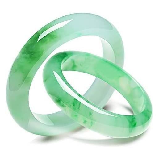 HAvern braccialetto di giada da donna braccialetti di agata calcedonio, braccialetto di giada naturale galleggiante con fiore verde, braccialetto di giada fortunato cinese elegante e clas