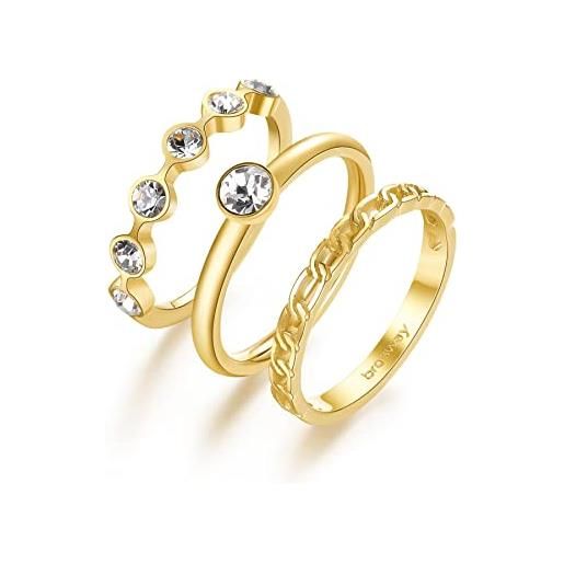 Brosway anelli donna in acciaio, anelli donna collezione symphonia - bym92c