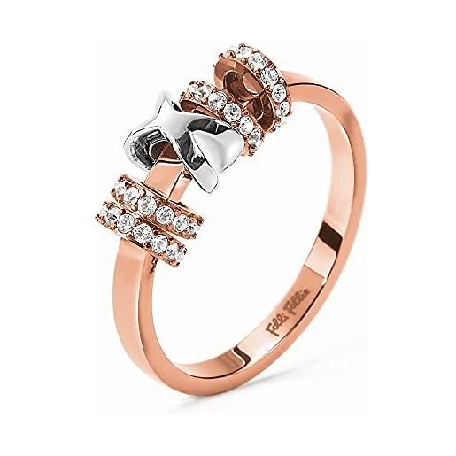 Folli Follie, anello da donna in acciaio inox, colore rosa, misura 12 (rif. 3r18t146rac)