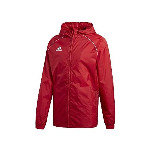 adidas core18 rain jacket, giacca uomo, power red/white, xxl