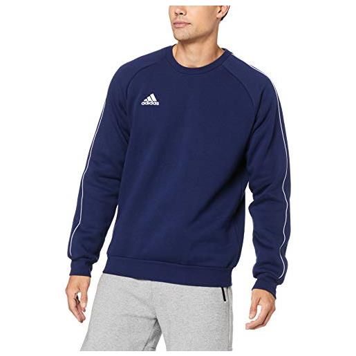 Adidas core 18 hoodie, felpa con cappuccio uomo, blu scuro/bianco (dark blue/white), s
