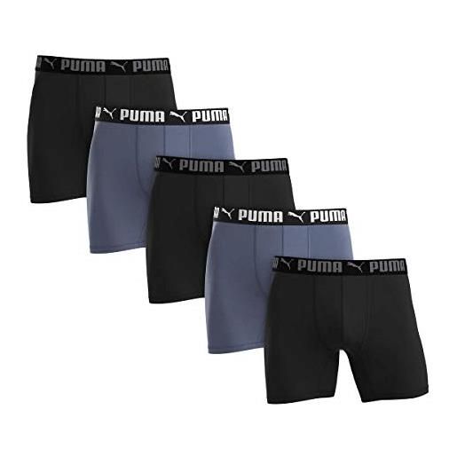 Puma men's microfiber boxer brief, 5-pack (x-large, black and gray)