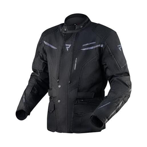 REBELHORN hiker iii giacca da moto uomo | tessile | membrana reissa | protezioni gomiti e spalle livello 2 | tasca per protezione schiena | 10 canali di ventilazione