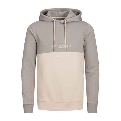 JACK & JONES jjeryder blocking sweat hood sn felpa con cappuccio, nero, s uomo