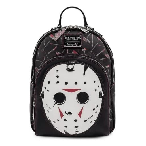 Loungefly leather backpack 196566 zainetto friday the 13th, jason mask, solid, multicolore, taglia unica, fribk0004