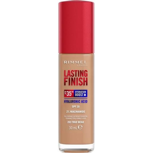 Rimmel fondotinta lasting finish 35h con acido ialuronico 203 true beige 30ml