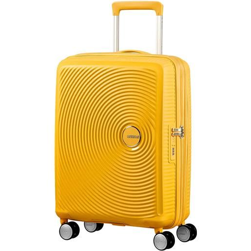 American tourister trolley bagaglio a mano soundbox spinner 55/20 tsa exp 4 ruote golden yellow