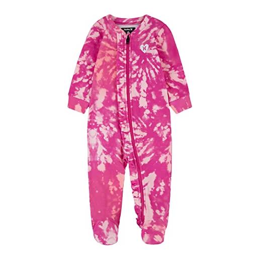 Hurley hrlg ruffle front footed cover tuta, orchidea (electric orchid), 6 meses bambine e ragazze