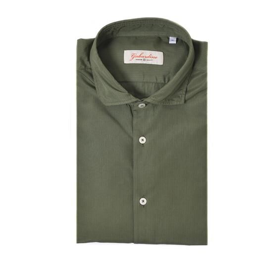 GABARDINE camicia verde militare a righe in cotone