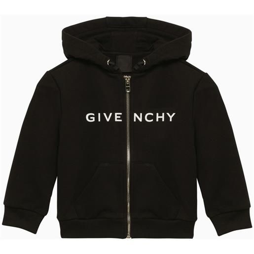 Givenchy felpa con cappuccio nera in cotone con logo