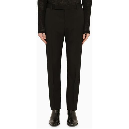 Saint Laurent pantalone dritto nero in lana