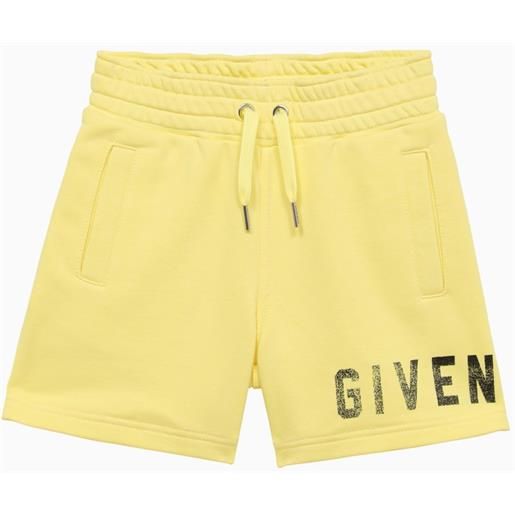 Givenchy short giallo in misto cotone con logo