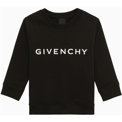 Givenchy felpa nera in cotone con logo