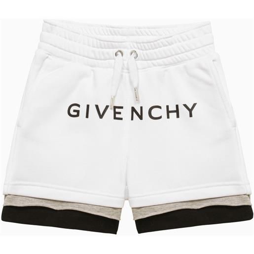 Givenchy short bianco in misto cotone con logo