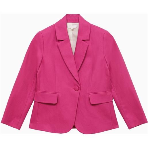 Chloé giacca monopetto rosa in lino e cotone