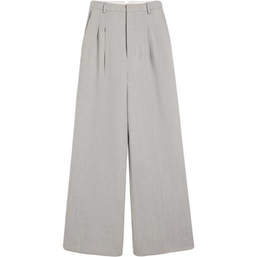 AMI Paris pantaloni a palazzo con pieghe - grigio