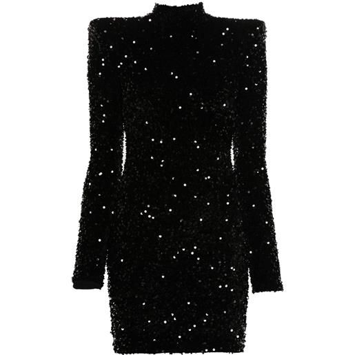 Elisabetta Franchi abito corto con paillettes - nero