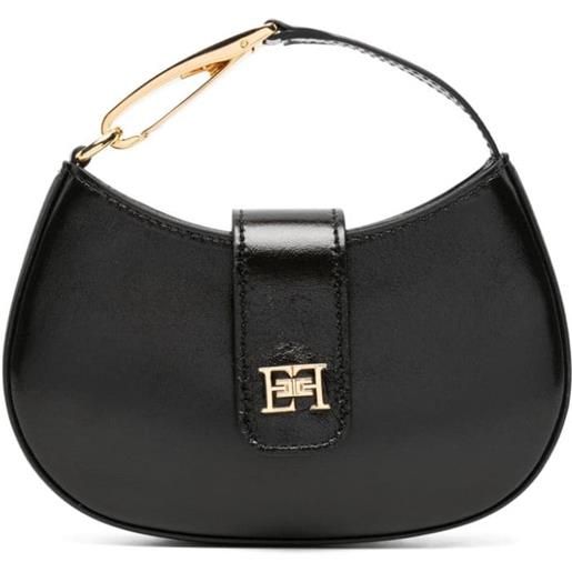Elisabetta Franchi borsa mini con placca logo - nero