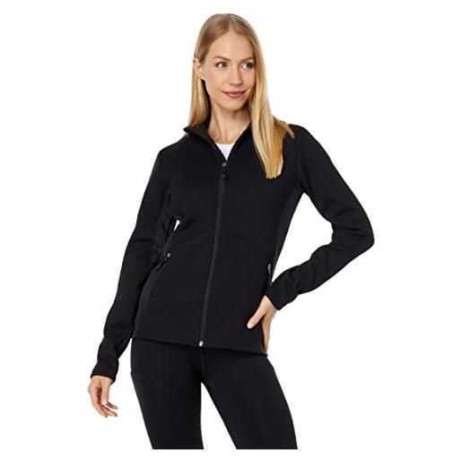 Spyder bandita full zip giacca in pile, nero, m donna