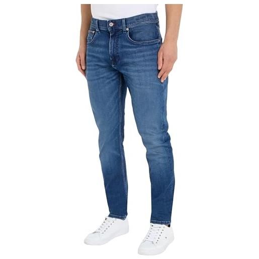 Tommy Hilfiger tapered houston pstr mw0mw33970 pantaloni di jeans, denim (fadden blue), 30w / 30l uomo