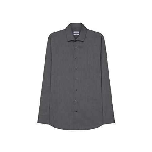 Seidensticker uomo kent tailored fit camicia business, grigio (grigio 34), 44