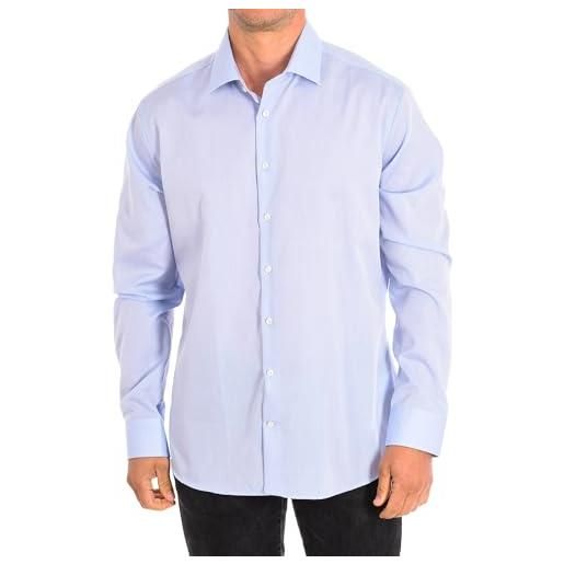 Seidensticker uomo kent tailored fit camicia business, blu (light blue 15), 42
