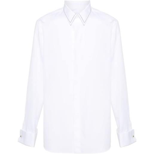 Lardini camicia con dettaglio perline - bianco