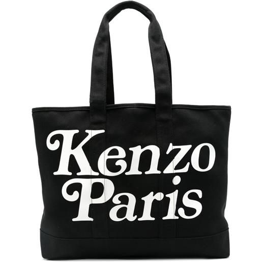 Kenzo borsa tote grande con stampa - nero