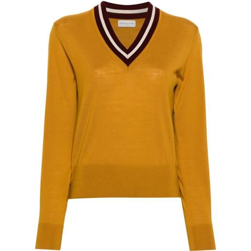 DRIES VAN NOTEN maglione con scollo a v - giallo