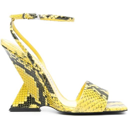 The Attico sandali cheope effetto pelle di serpente 110mm - giallo