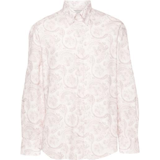 Brunello Cucinelli camicia con stampa paisley - bianco