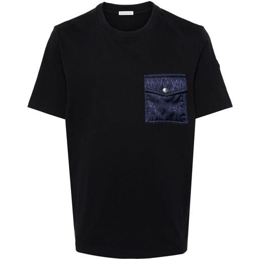 Moncler t-shirt con effetto jacquard - blu
