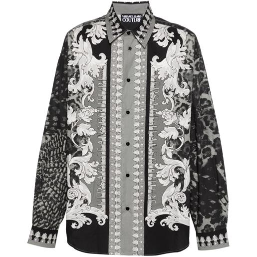 Versace Jeans Couture camicia con stampa animalier barocco - nero