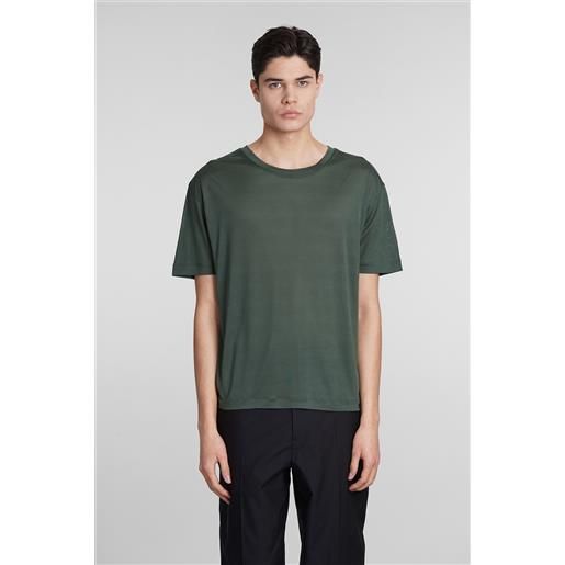 LEMAIRE t-shirt in seta verde