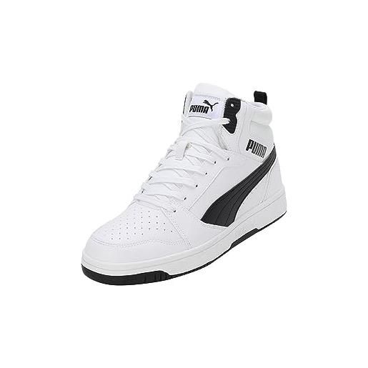 PUMA unisex rebound v6 scarpe da ginnastica, puma white puma black shadow gray puma white, 44 eu