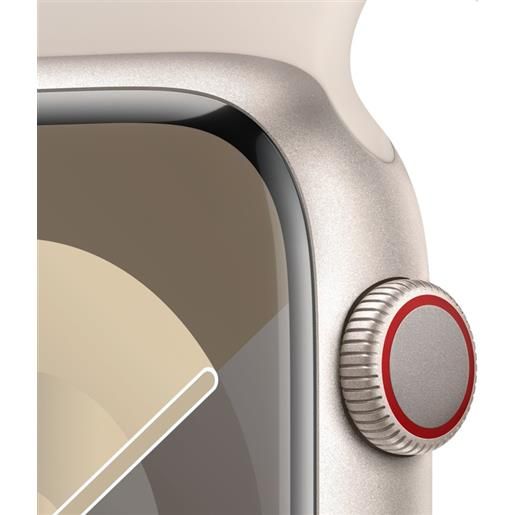 Apple watch series 9 gps + cellular cassa 45mm in alluminio galassia con cinturino sport galassia - s/m