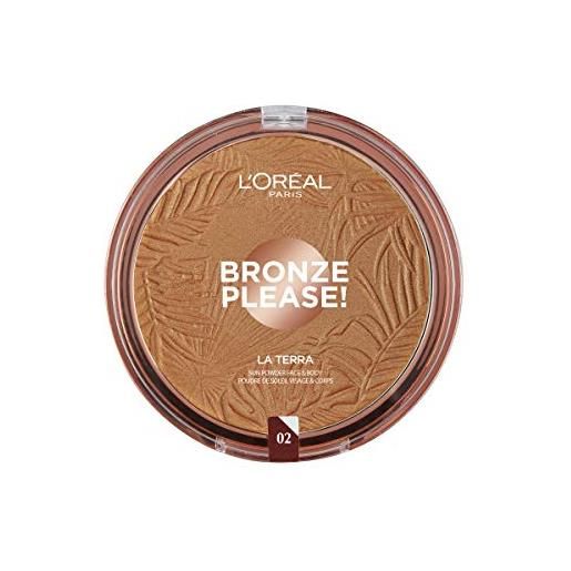 L'Oréal Paris joli bronze terra make up abbronzante viso in polvere, texture leggera, 02 capri naturale, 18 g