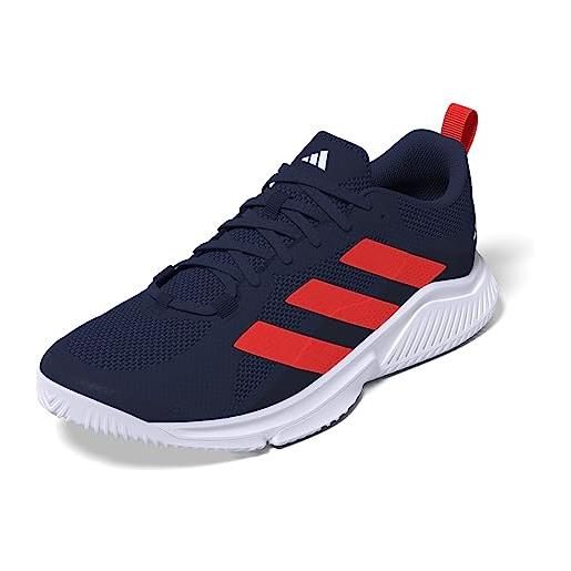 adidas court bounce 2.0 m, shoes-low (non football) uomo, team navy blue 2/solar red/ftwr white, 47 1/3 eu