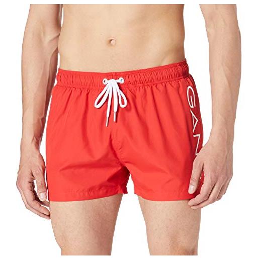 GANT sc lightweight logo swim shorts, bermuda uomo, rosso ( bright red ), xl
