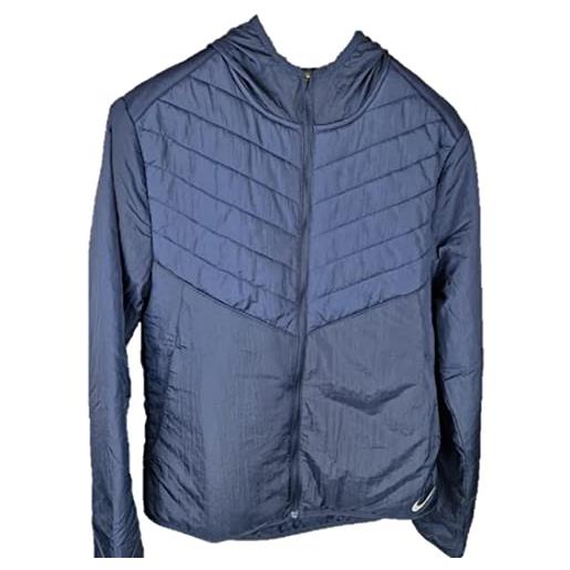 Nike giacca leggera da corsa sportiva da uomo con cappuccio aerolayer dj0569-437, blu, xl