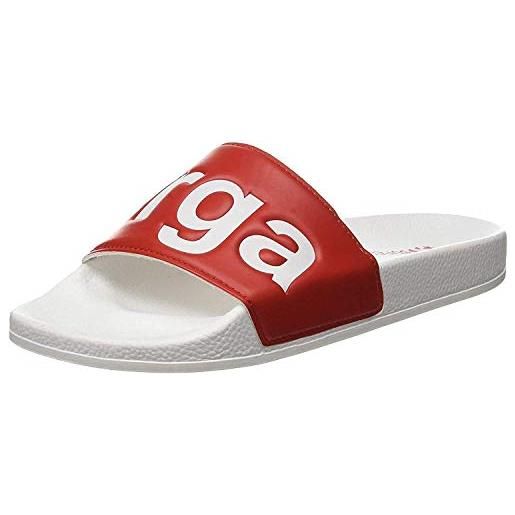 Superga 1908 slides polysoft - scarpe da spiaggia e piscina unisex - adulto, multicolore (silver/black/orange a0c), 35 eu, pair