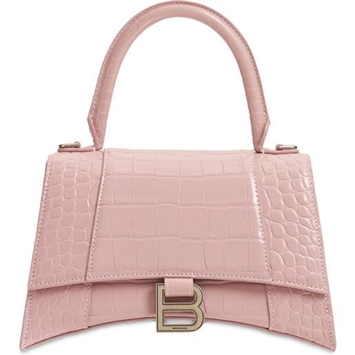 BALENCIAGA borsa piccola hourglass in pelle goffrata