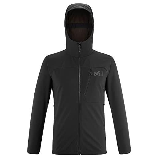 Millet - magma shield hoodie m - giacca softshell da uomo - membrana antivento - escursionismo, uso quotidiano - blu